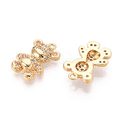 Brass Micro Pave Clear Cubic Zirconia Pendants&nbsp;KK-T078-02G-02