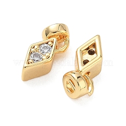 Brass Micro Pave Clear Cubic Zirconia Charms&nbsp;KK-C172-24G