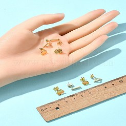 16Pcs 4 Styles 201 Stainless Steel Stud Earring Findings with Hole&nbsp;EJEW-FS0001-15