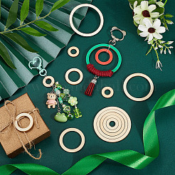 200Pcs 5 Styles Laser Cut Wood Shapes&nbsp;WOOD-SP0001-18
