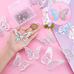 6 Sets 6 Styles Butterfly Paper Wall Stickers&nbsp;AJEW-PH0012-42B