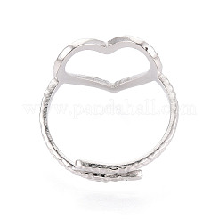 Non-Tarnish 304 Stainless Steel Heart Cuff Ring&nbsp;LS-RJEW-N038-123P