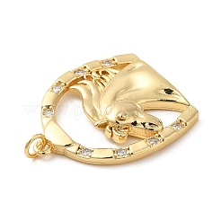 Rack Plating Brass Micro Pave Cubic Zirconia Pendants&nbsp;KK-I706-08G