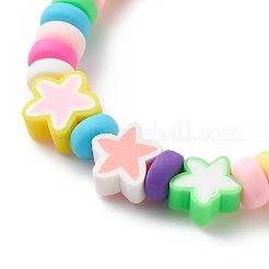 9Pcs 9 Style Handmade Polymer Clay Beaded Stretch Bracelets Set&nbsp;BJEW-JB08959