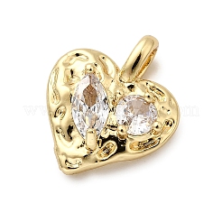 Brass Micro Pave Cubic Zirconia Pendants&nbsp;KK-D003-03G