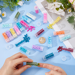 120G 12 Colors Baking Paint Pearlized Glass Seed Beads&nbsp;SEED-DC0001-21