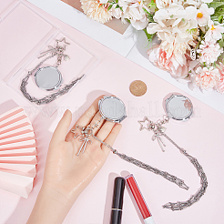 3Pcs 3 Styles Alloy & 201 Stainless Steel Macrame Pouch Pendant Decorations&nbsp;HJEW-SC0003-28