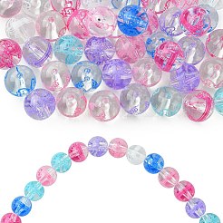 50Pcs UV Plating Transparent Acrylic Beads&nbsp;MACR-CJ0002-13