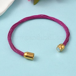 304 Stainless Steel with Polyester Metallic Cord Bracelets for Women&nbsp;BJEW-Z145-01G-29