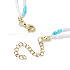 Glass Beaded Double Layer Necklaces&nbsp;NJEW-MZ00070-01