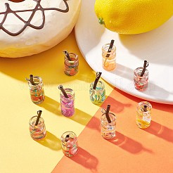 12Pcs 2 Styles Resin Glass Bottle Pendants&nbsp;CRES-YW0001-14