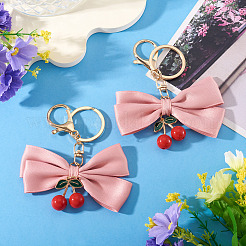 2Pcs Polyester & Alloy & Plastic Keychains&nbsp;KEYC-TA0001-51