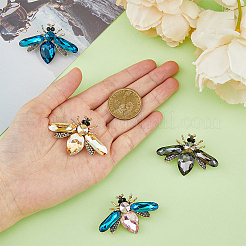 4Pcs 4 Colros Rhinestone Bee Brooch Pin&nbsp;JEWB-HY0001-03