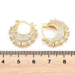 Brass Micro Pave Clear Cubic Zirconia Hoop Earrings&nbsp;EJEW-Z164-16G