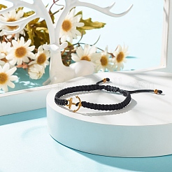 Alloy Anchor Braided Bead Bracelet&nbsp;BJEW-JB07845