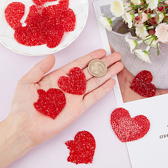 10Pcs 5 Size Heart Resin Rhinestone Patches&nbsp;DIY-AR0002-02