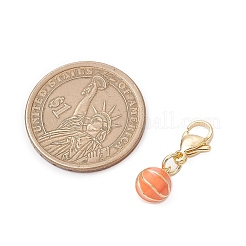 Sports Ball Brass Enamel Pendant Decorations&nbsp;HJEW-JM03651
