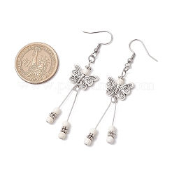 Butterfly 304 Stainless Steel Tassel Dangle Earrings&nbsp;EJEW-JE06422-01