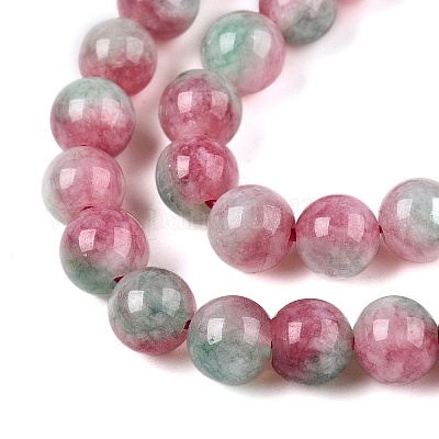 Dyed Natural White Jade Beads Strands&nbsp;G-T138-6mm-210-12-1