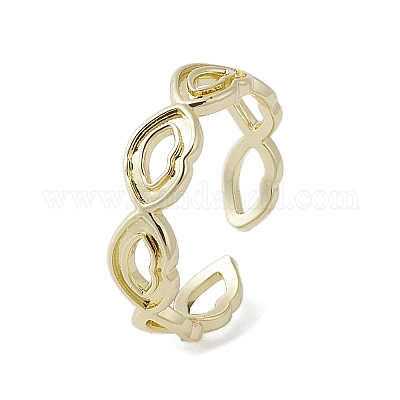 Brass Adjustable Open Rings&nbsp;RJEW-K257-67G-1