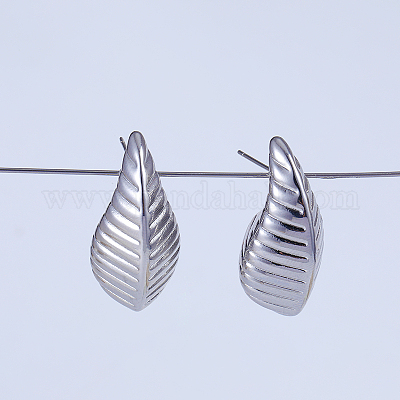 Irregular Texture Teardrop Brass Stud Earrings&nbsp;YK5502-1
