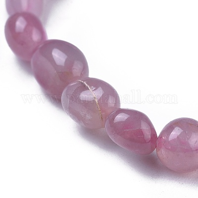 Natural Rose Quartz Bead Stretch Bracelets&nbsp;X-BJEW-K213-30-1