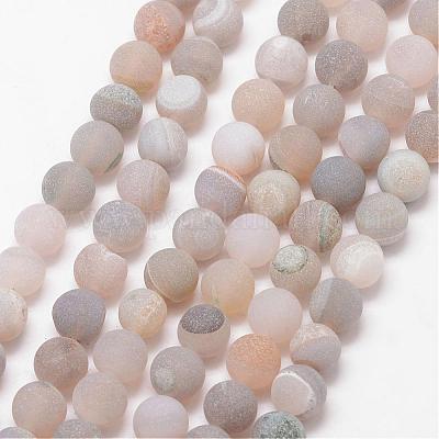 Natural Druzy Geode Agate Bead Strands&nbsp;G-K166-09-10mm-08-1