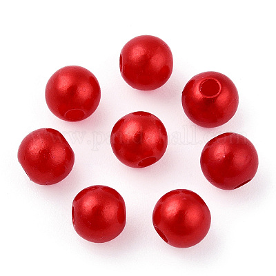 Spray Painted ABS Plastic Imitation Pearl Beads&nbsp;OACR-T015-05A-13-1