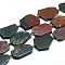 Natural Indian Agate Beads Strands, Flat Slab Beads, Nuggets, 28~40x24~34x7~8mm, Hole: 2mm, about 10pcs/strand, 15.35 inch(39cm)
