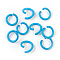 Iron Open Jump Rings, Round, Deep Sky Blue, 17 Gauge, 8~8.5x1.2mm, Inner Diameter: 5~6mm