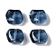 Transparent Glass Beads, Nuggets, Blue, 8x9.5x5mm, Hole: 0.8mm