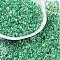 Transparent Inside Colours Glass Seed Beads, Round Hole, Round, Medium Spring Green, 4x3mm, Hole: 1.4mm, about 6428pcs/pound