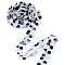 2 Yards Polyester Beaded Trims, with Plastic Sequin, Flat Round, White, 1/2 inch(13mm)