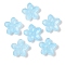 Transparent Spray Paint Glass Beads, Flower, Light Sky Blue, 15.5x16x3.5mm, Hole: 1.8mm