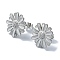 Sunflower Brass Stud Earrings, Long-Lasting Plated, Platinum, 16x17mm