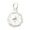 Sterling Silver Charms, with Jump Ring, with S925 Stamp, Peach, 13x10x2.5mm, Hole: 3.5mm