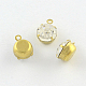Golden Tone Brass Rhinestone Charms&nbsp;RB-R030-3mm-1