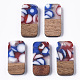 Two-tone Transparent Resin & Walnut Wood Pendants&nbsp;X-RESI-S384-008A-B08-1