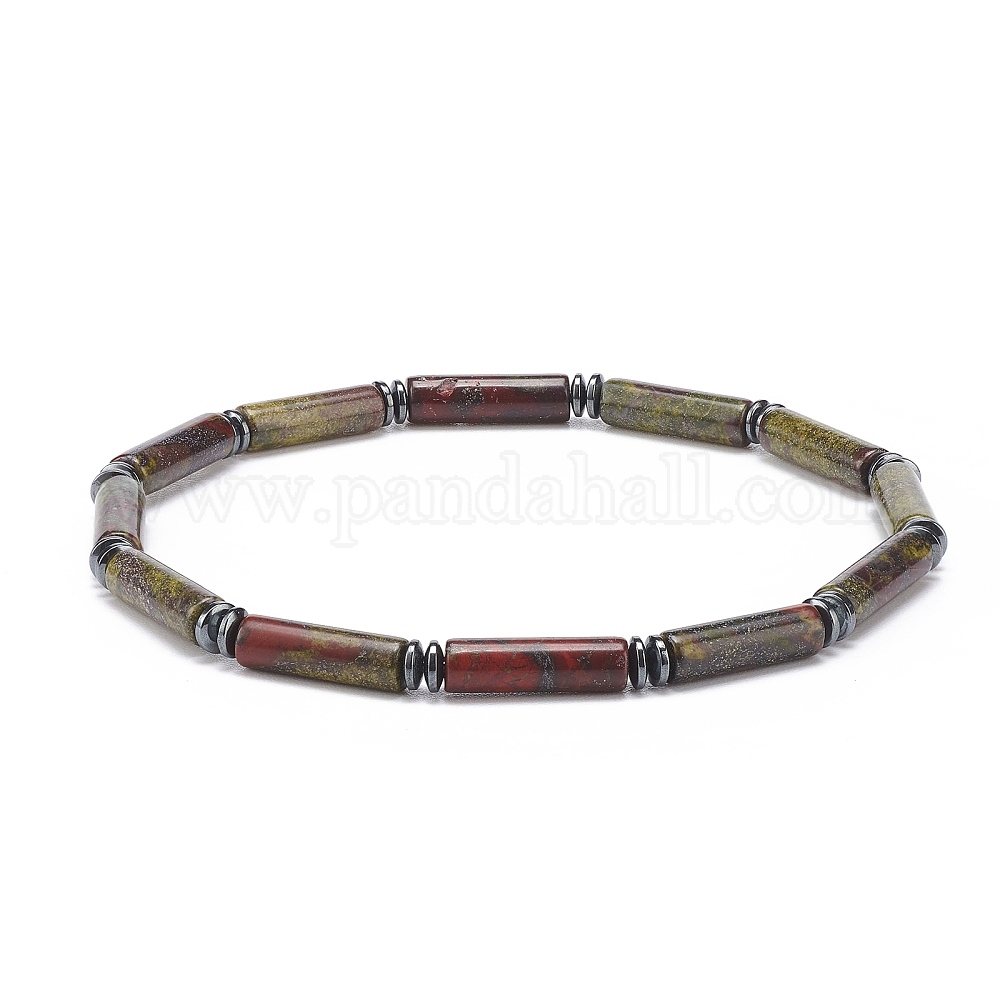 Blood Column Wholesale Natural Dragon Blood Column & Synthetic Hematite Stretch ...