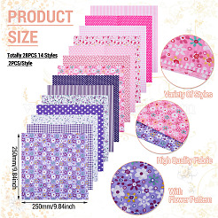 28Pcs 2 Colors Printed Cotton Fabric&nbsp;DIY-TA0014-86