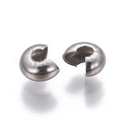 Tarnish Resistant 304 Stainless Steel Crimp Beads Covers&nbsp;X-STAS-P239-34P-01