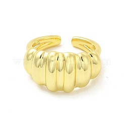 Brass Croissant Open Cuff Ring for Women&nbsp;RJEW-E068-02LG