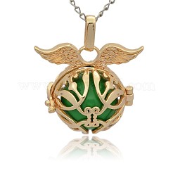 Golden Tone Brass Cage Pendants&nbsp;KK-J213-15G