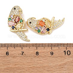 Brass Micro Pave Colorful Cubic Zirconia Pendants&nbsp;KK-G543-04G-02