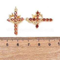 Brass Micro Pave Cubic Zirconia Pendants&nbsp;KK-C143-43A-G