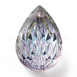 Embossed Glass Rhinestone Pendants&nbsp;GLAA-J101-05A-001VL