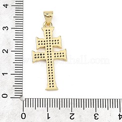 Religion Brass Micro Pave Clear Cubic Zirconia Pendants&nbsp;KK-B177-03G-02
