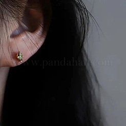 Horse Eye Brass Micro Pave Cubic Zirconia Stud Earrings&nbsp;FS-WG88C58-02