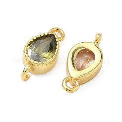 Brass Pave Cubic Zirconia Connector Charms&nbsp;KK-L264-10G
