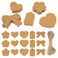 150Pcs 5 Styles Mixed Shapes Kraft Paper Gift Tags&nbsp;CDIS-TA0001-45